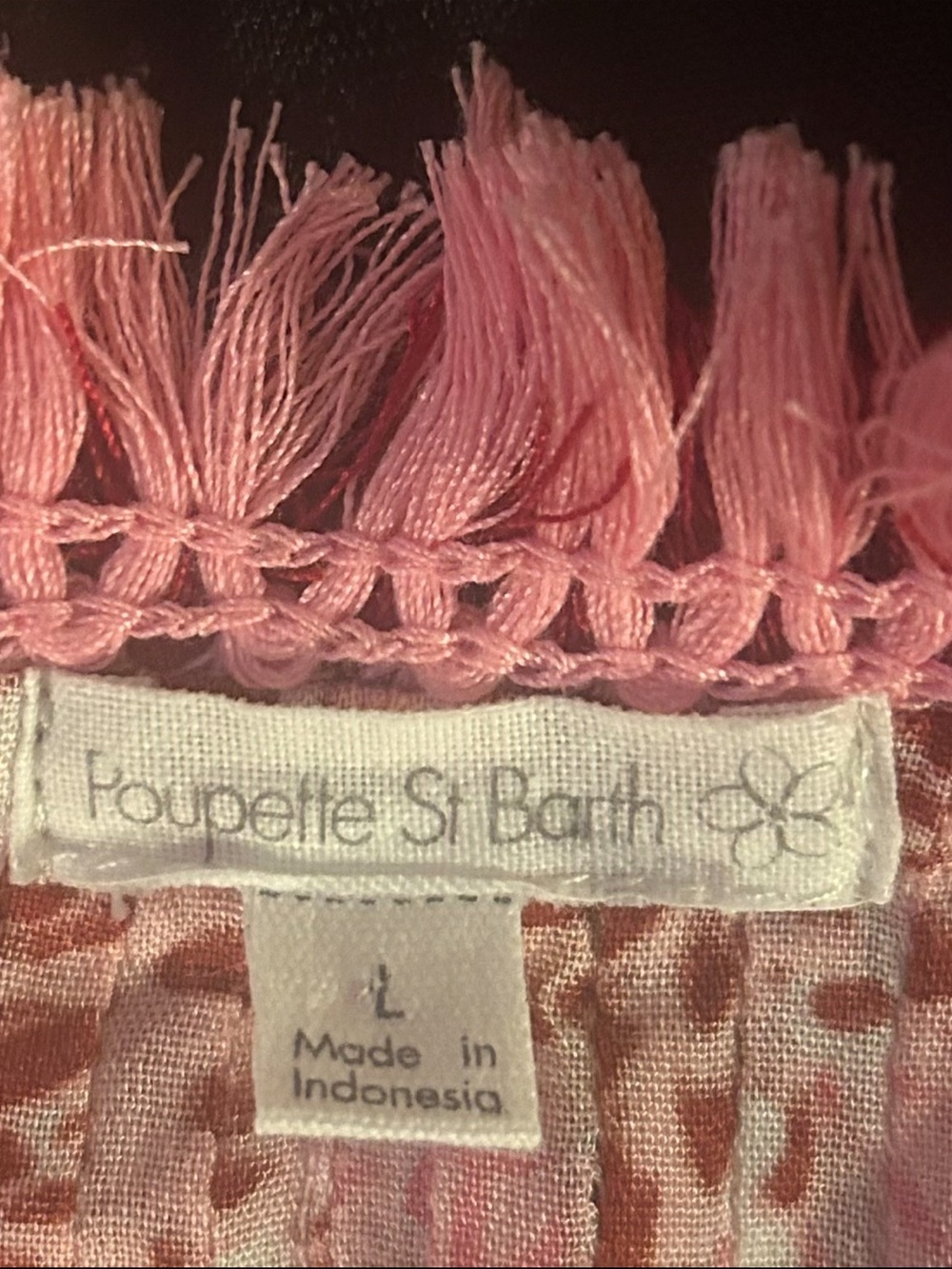 Poupette St. Barth Pink Floral Dress with Crochet Hem - Picture 3 of 6